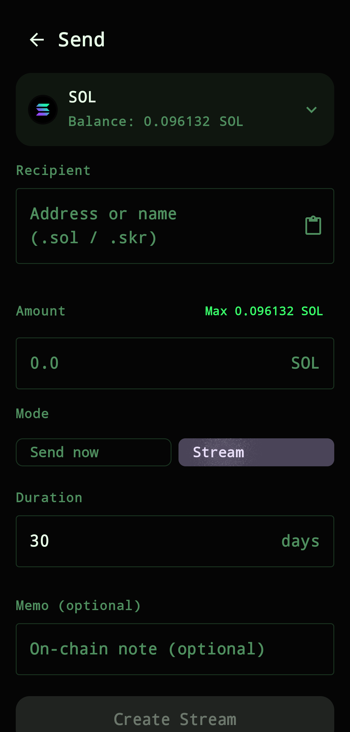 Tally stream payment flow in Tribe Terminal